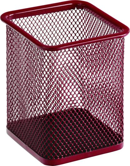 SaKOTA FÉMHÁLÓS SZÖGLETES ÍRÓSZERTARTÓ 9X8CM ANGOLVÖRÖS