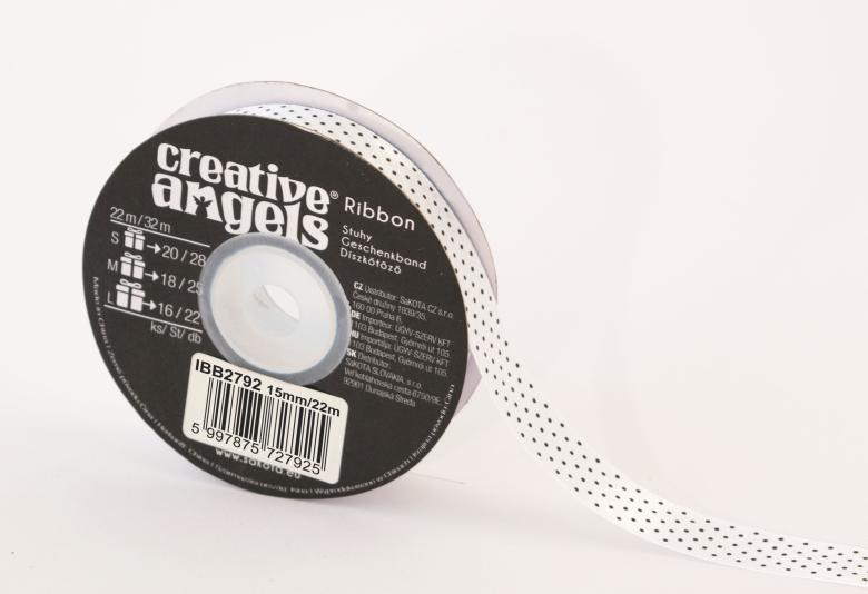 CREATIVE ANGEL DÍSZKÖTÖZŐ-FEHÉR APRÓ FEKETE PÖTTYÖKKEL
