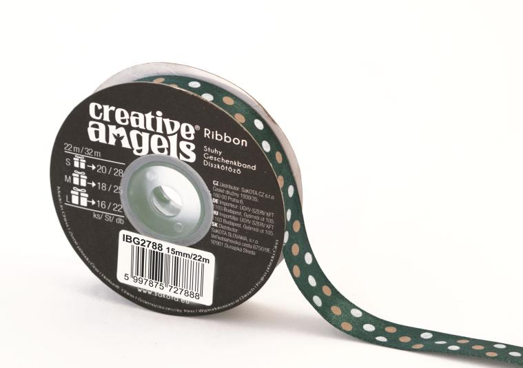 CREATIVE ANGEL DÍSZKÖTÖZŐ-SÖTÉTZÖLD ALAPON TÖBBSZÍNŰ PÖTTYÖKKEL
