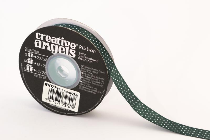 CREATIVE ANGEL DÍSZKÖTÖZŐ-ZÖLD APRÓ FEHÉR PÖTTYÖKKEL
