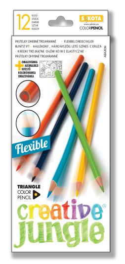 12 -ES CREATIVE JUNGLE PLASZTIK/ HAJLÉKONY SZÍNESCERUZA

