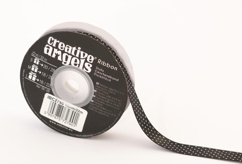 CREATIVE ANGEL DÍSZKÖTÖZŐ-FEKETE APRÓ FEHÉR PÖTTYÖKKEL
