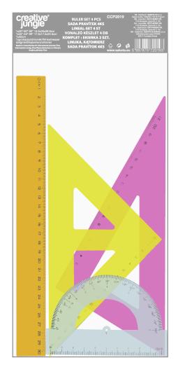 SZÍNES 4 DB -OS SaKOTA VONALZÓKÉSZLET